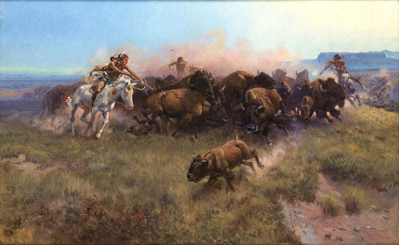 Bisonjakt [nr 39] - Charles Marion Russell