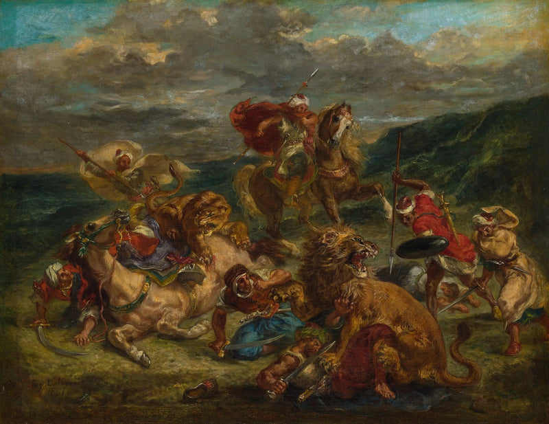 Lejonjakten - Eugène Delacroix