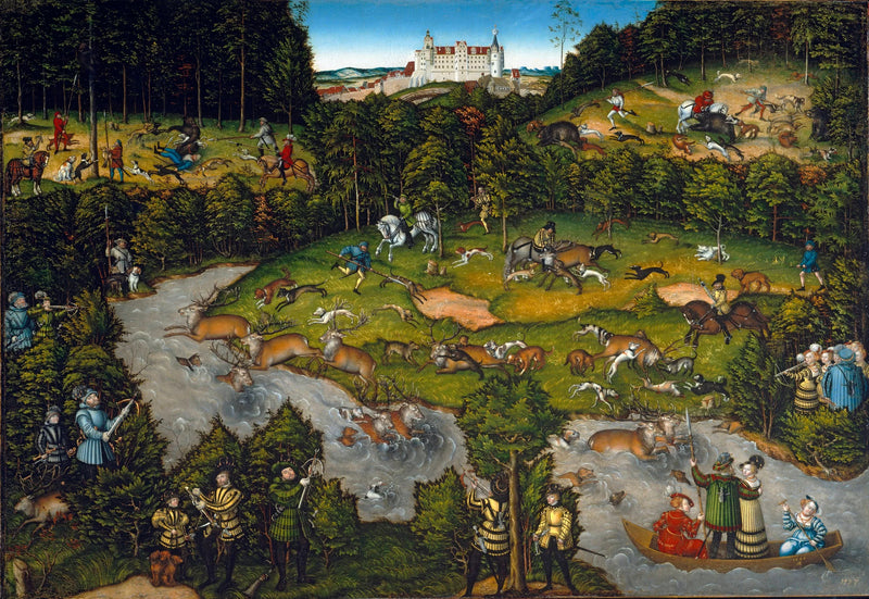Jakt nära Hartenfels slott - Lucas Cranach den äldre