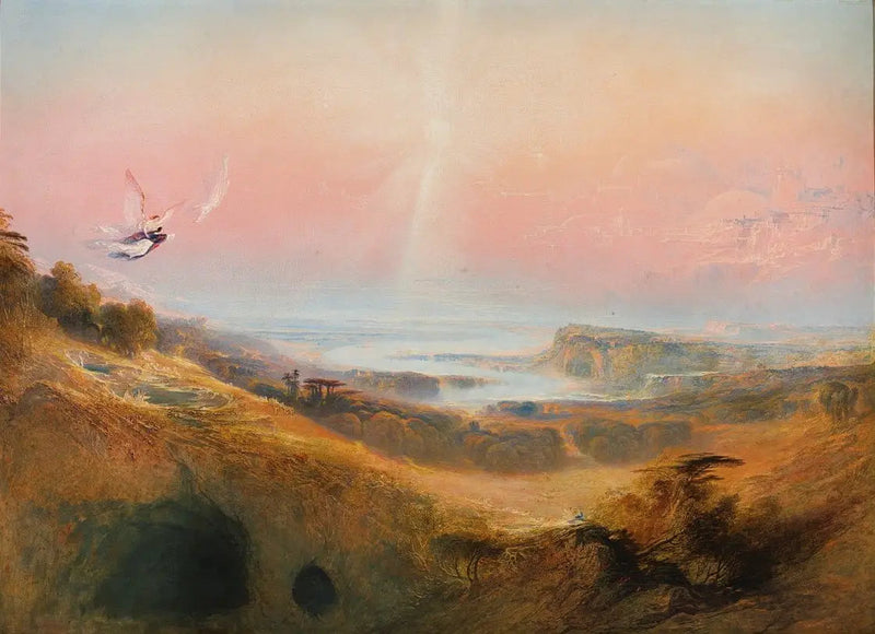 Den himmelska staden och Lyckans flod - John Martin