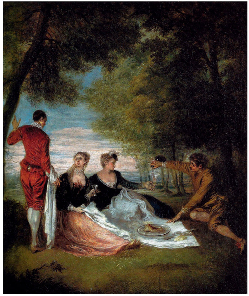 Picknick på gräset - Antoine Watteau