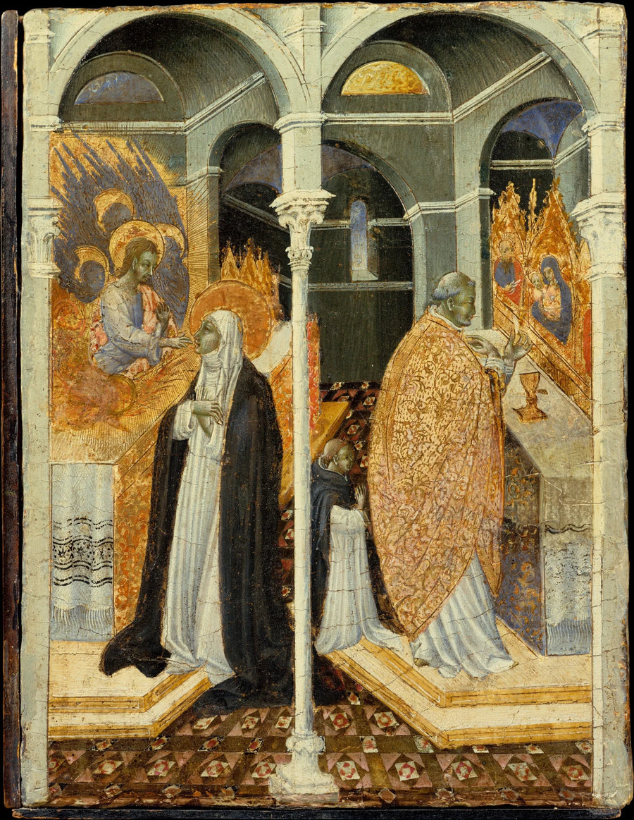 Den mirakulösa nattvarden av heliga Katarina av Siena - Giovanni di Paolo