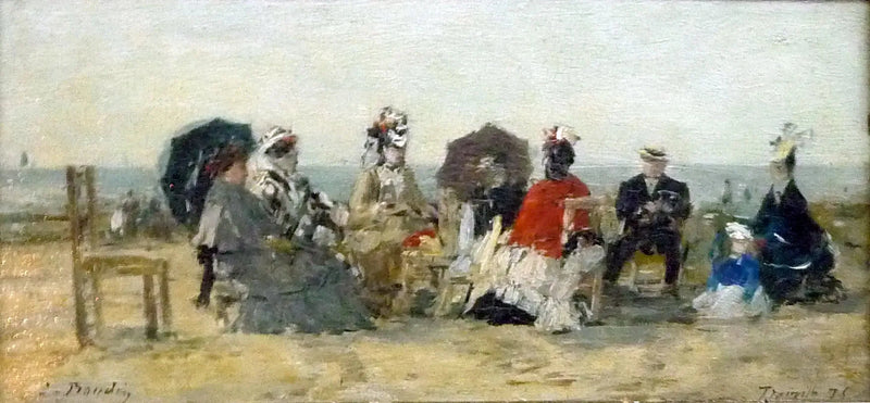 Samtalet på stranden i Trouville - Eugène Boudin