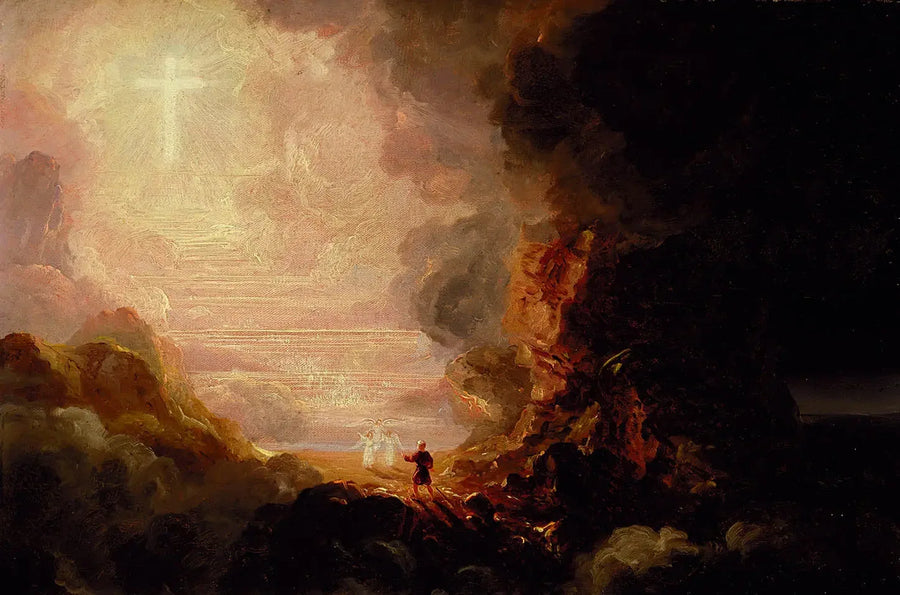 Korset och världen: pilgrimen vid korsets slut på sin resa - Thomas Cole