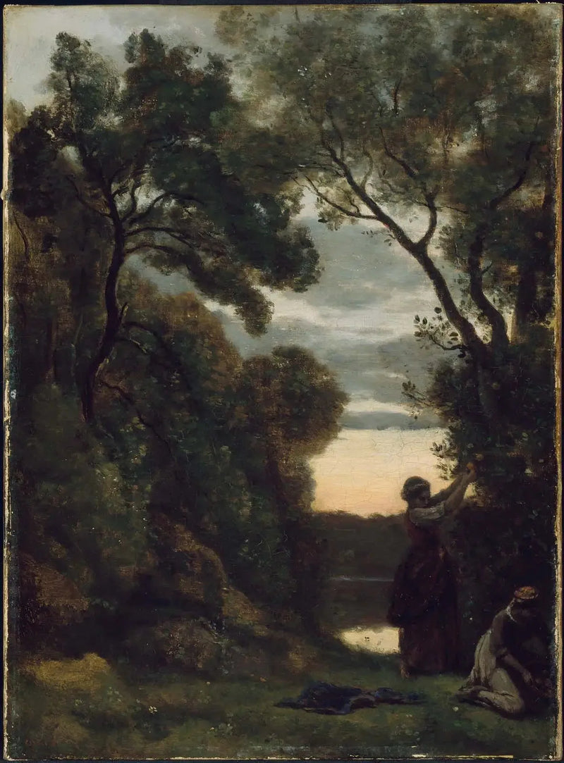 Laurerplockning - Jean-Baptiste Camille Corot