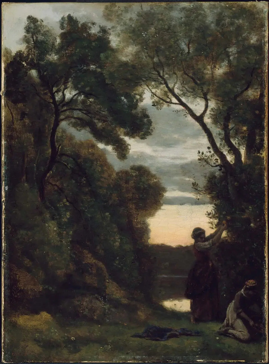 Laurerplockning - Jean-Baptiste Camille Corot