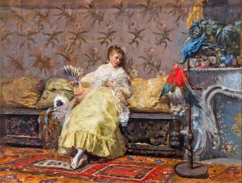 Damen med papegojorna - Giuseppe De Nittis