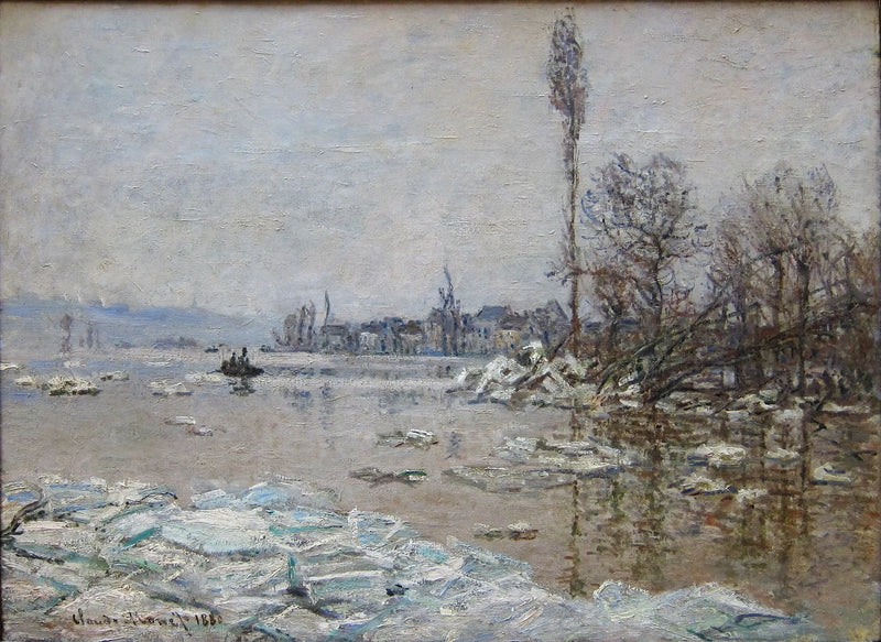 La Débâcle à Vétheuil, med utsikt över Lavacourt - Claude Monet