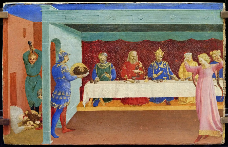 Joh Döparens av Johannes Döparen och Herodes festmåltid - Fra Angelico