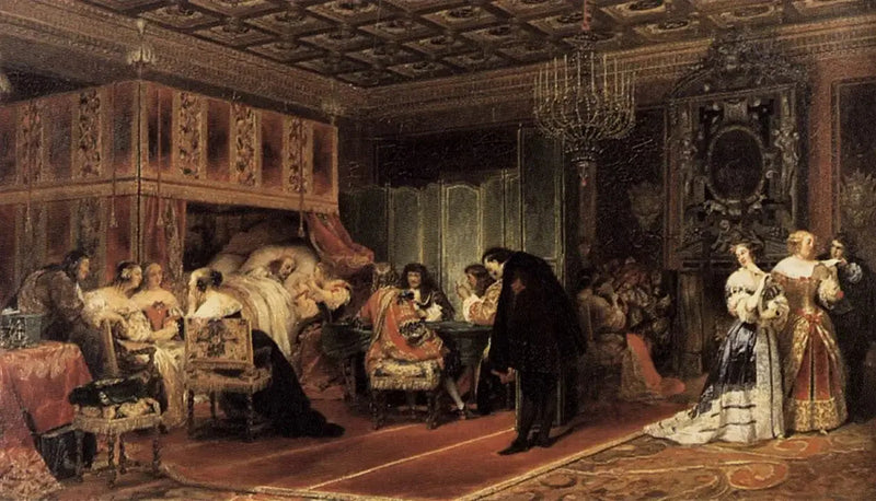 Den senaste sjukdomen hos kardinal Mazarin - Paul Delaroche