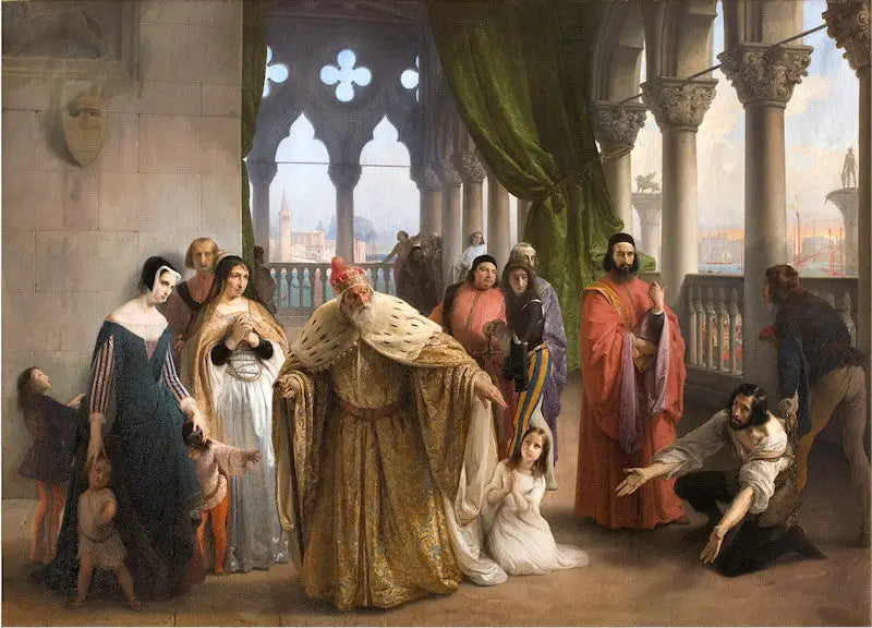 Det senaste mötet mellan Jacopo Foscari och hans familj före exilen - Francesco Hayez