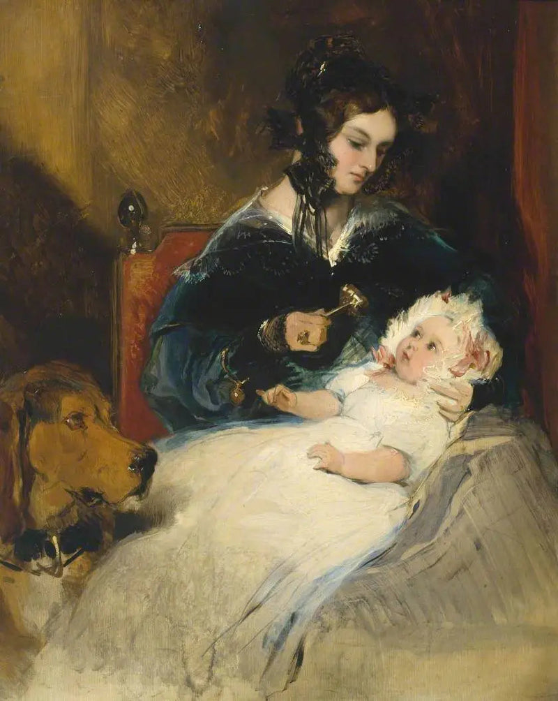 Hertiginna av Abercorn och hennes barn - Edwin Henry Landseer