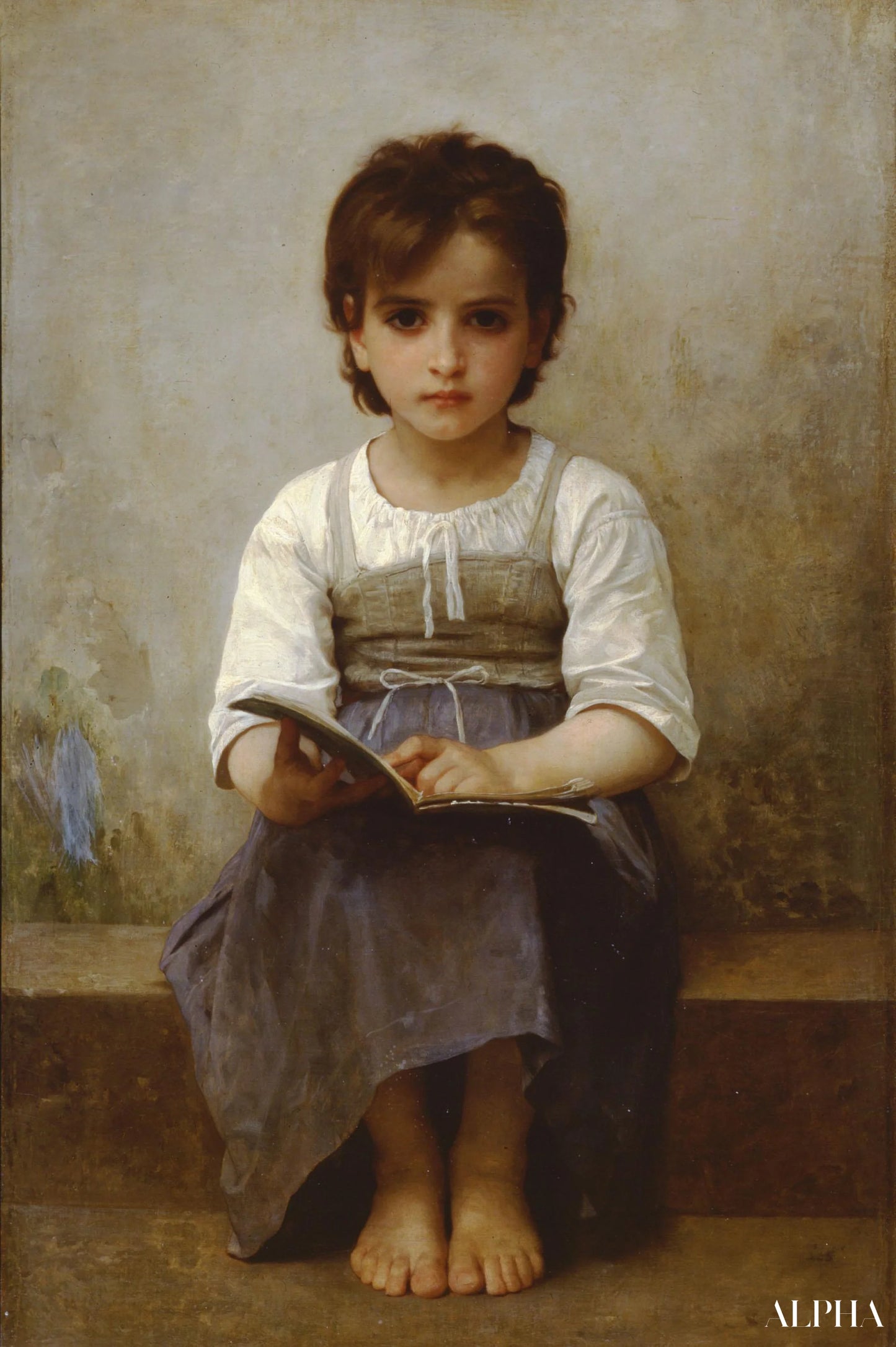 The Hard Lesson - William Bouguereau - High-end reproductions of paintings and artworks