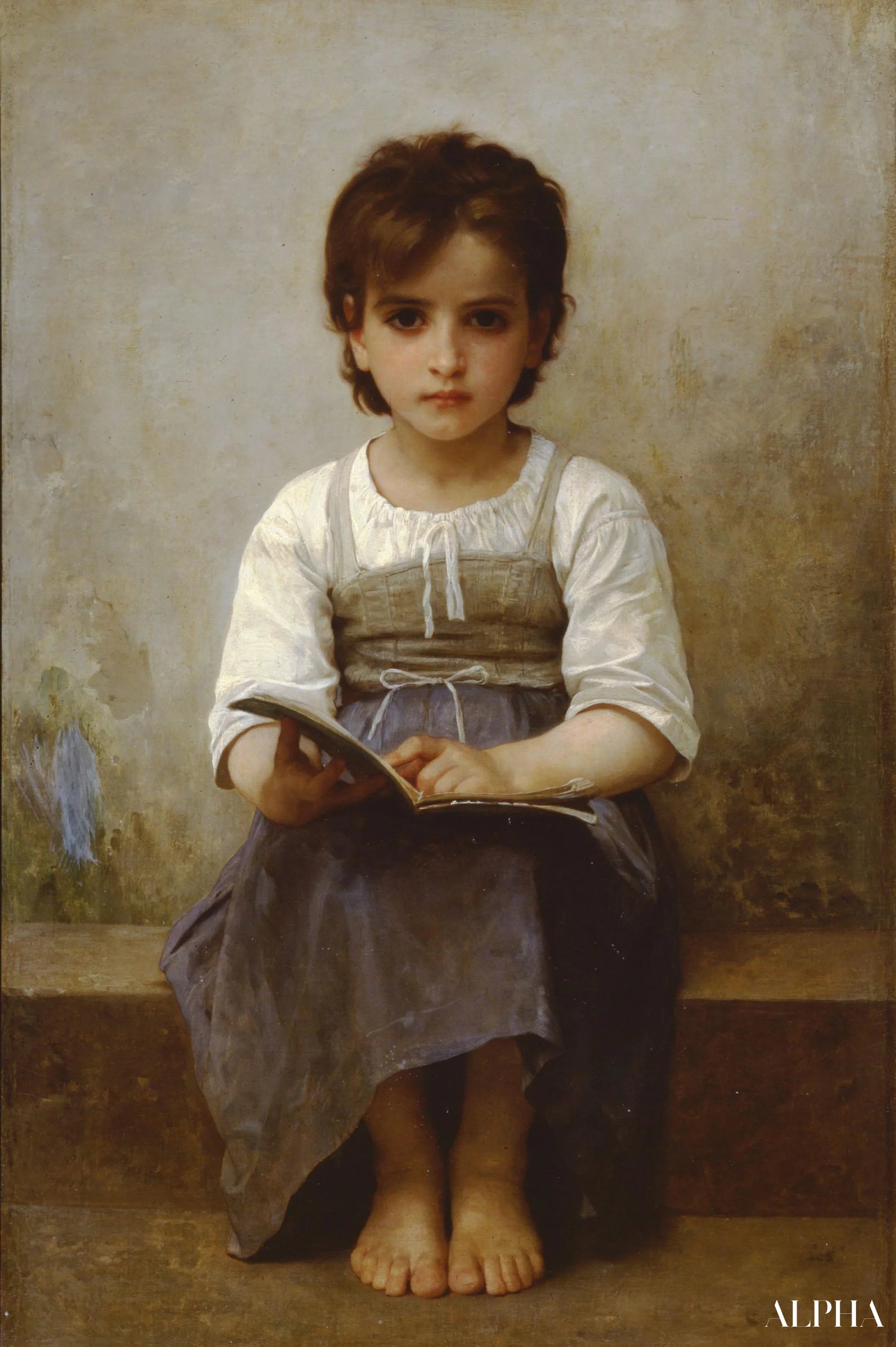 The Hard Lesson - William Bouguereau - High-end reproductions of paintings and artworks