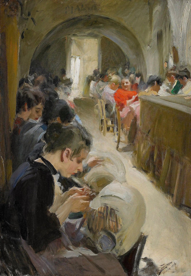 Tillverkning av spets i Venedig - Anders Zorn