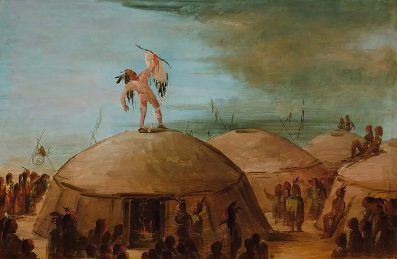 Regnens tillverkning hos Mandan - George Catlin