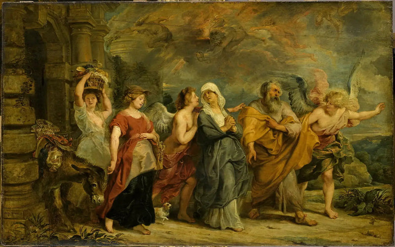 Loths familj lämnar Sodom - Peter Paul Rubens