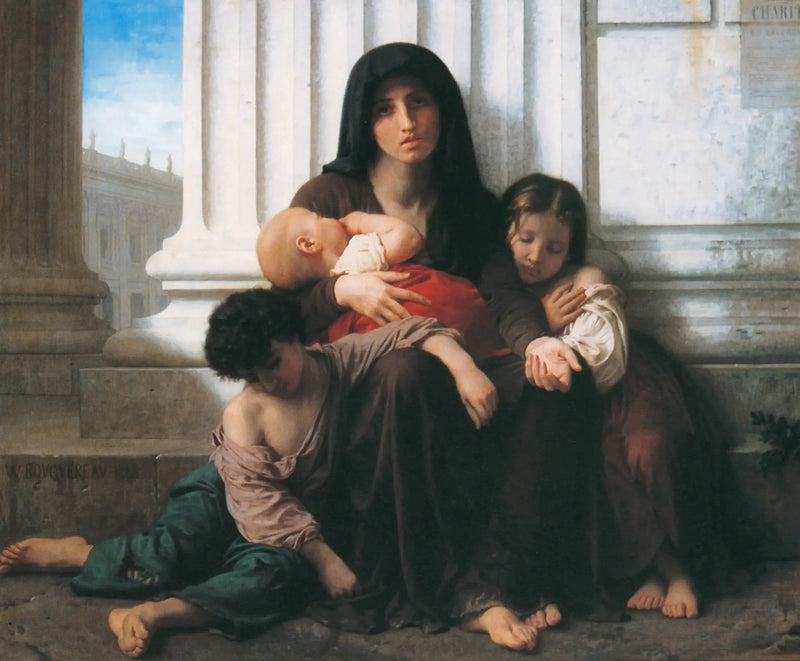 Den fattiga familjen (reduktion) - Bouguereau