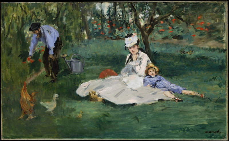 Monetfamiljen i sin trädgård i Argenteuil - Édouard Manet