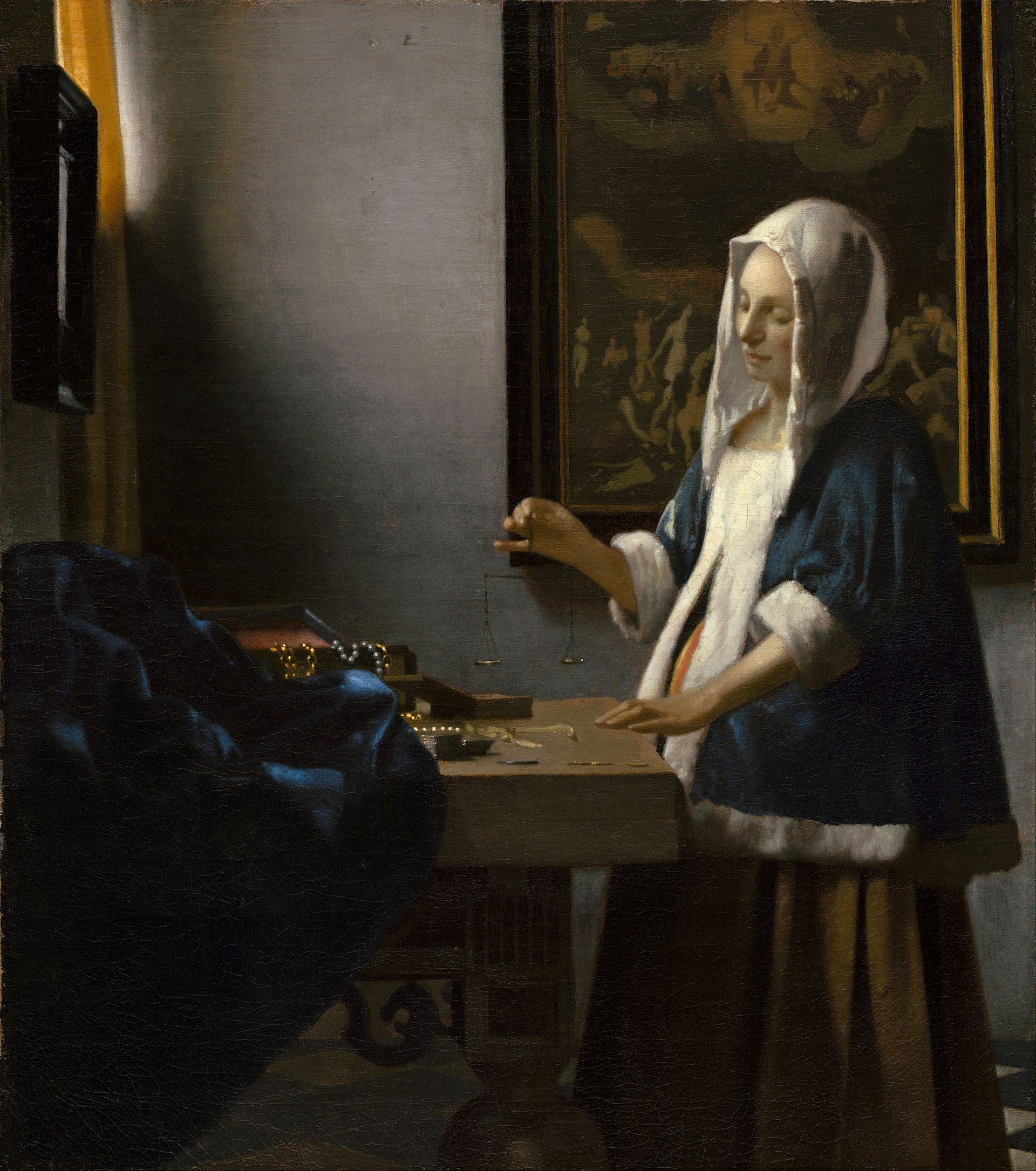 Reproduction du tableau « La Femme à la balance - Johannes Vermeer » par Alpha Reproduction en peinture à l’huile