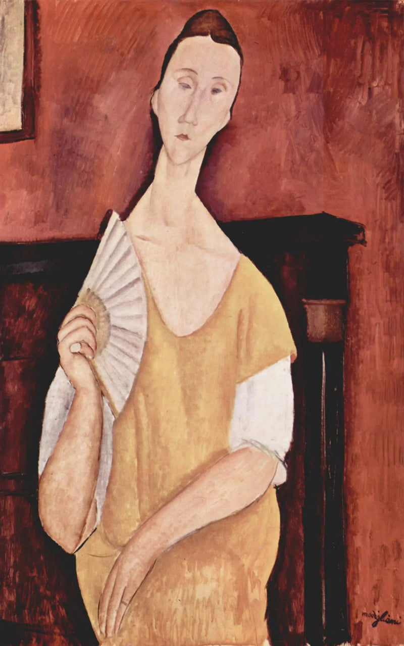 Kvinnan med fläkten - Amedeo Modigliani