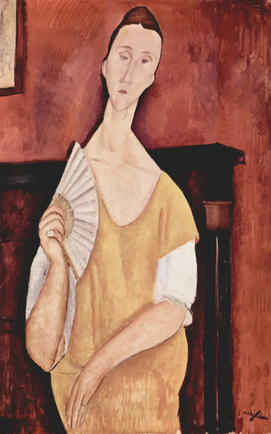 Kvinnan med fläkten - Amedeo Modigliani