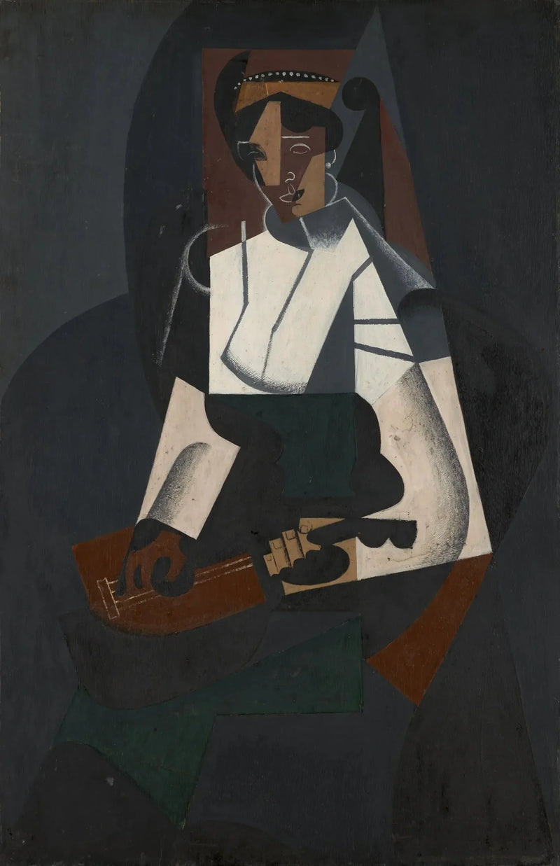 Kvinnan med mandolin, efter Corot - Juan Gris