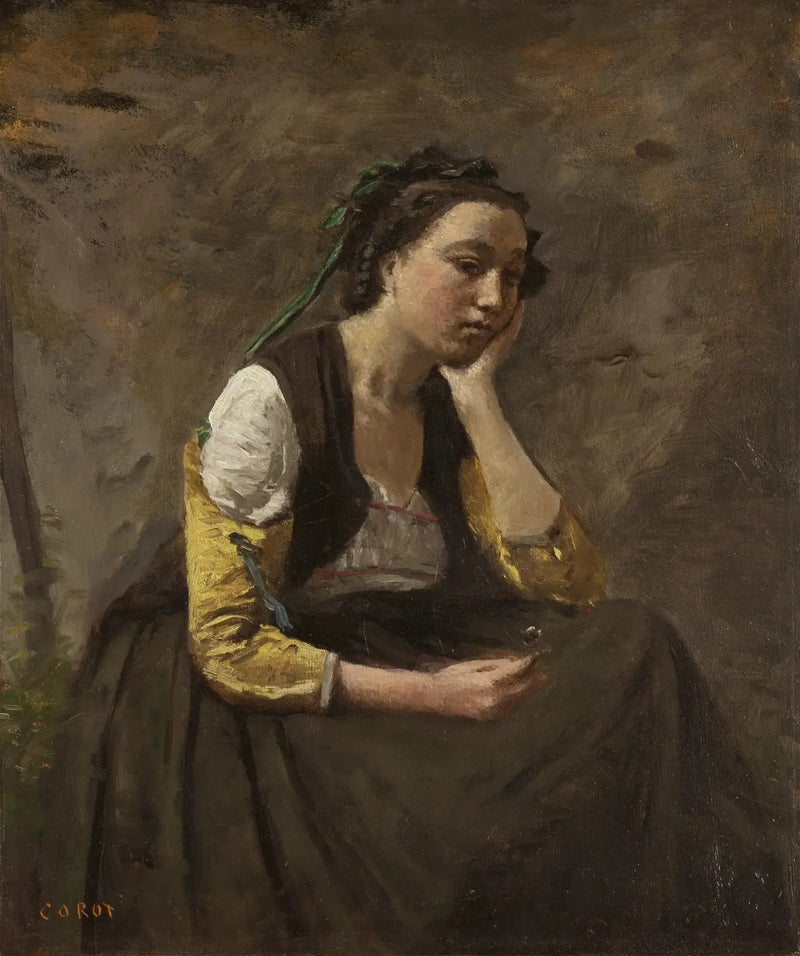 Kvinnan med tanken - Jean-Baptiste Camille Corot