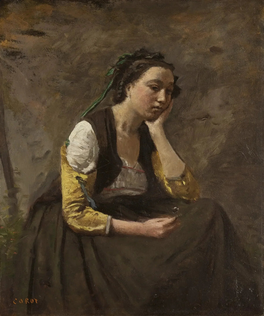 Kvinnan med tanken - Jean-Baptiste Camille Corot