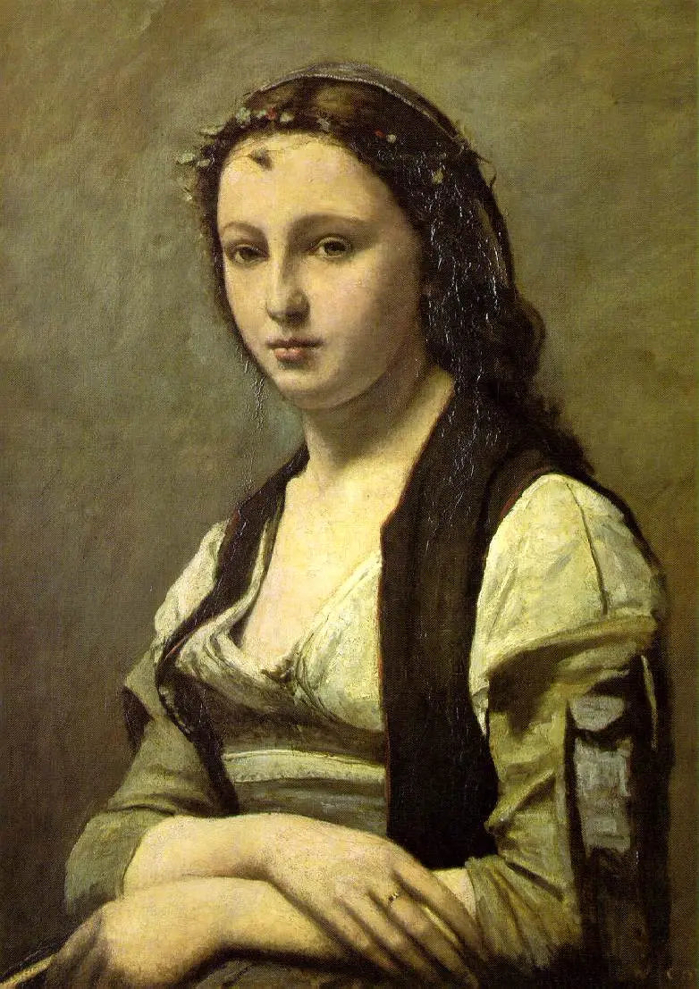 Kvinnan med pärlan - Jean-Baptiste Camille Corot