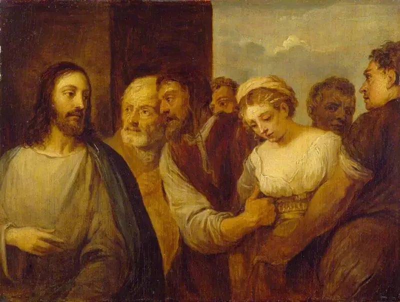 Den otrogna kvinnan (kopi efter Titian) - David Teniers den yngre