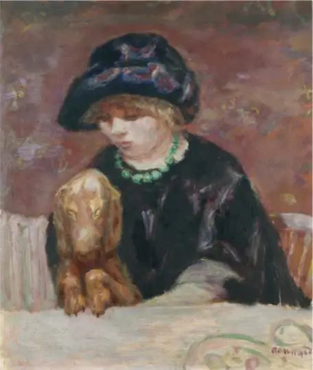 Kvinna med basset - Pierre Bonnard