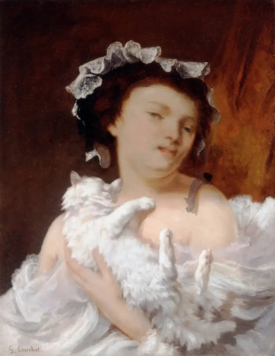 Kvinnan med katten - Gustave Courbet