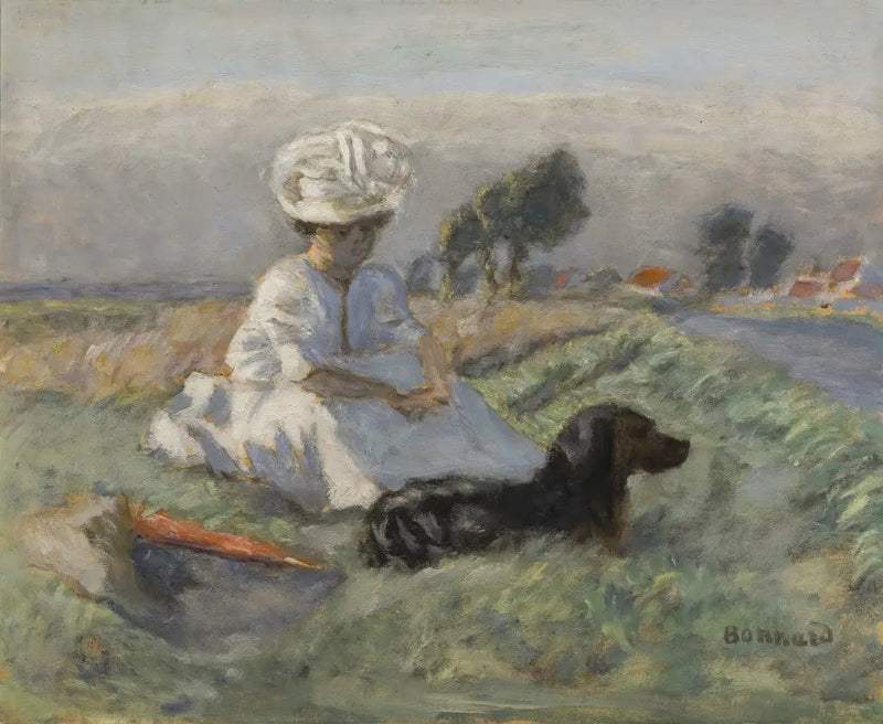Kvinna med hund - Pierre Bonnard