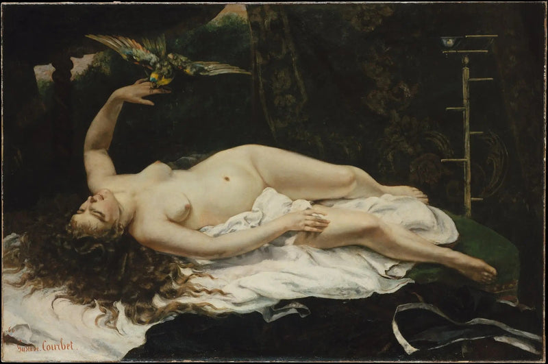 Kvinnan med papegojan - Gustave Courbet