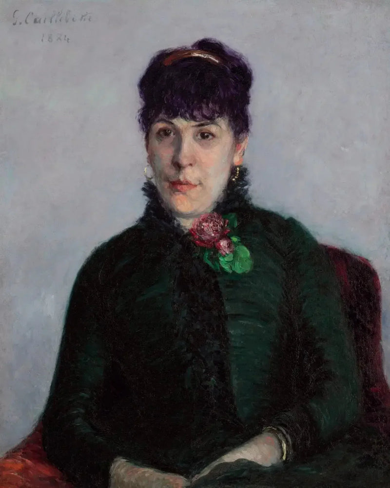 Kvinnan med rosor - Gustave Caillebotte