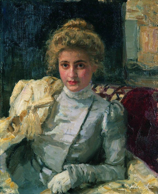 La femme blonde (portrait de Tevashova) - Ilya Repin - Reproductions de tableaux et peintures haut de gamme