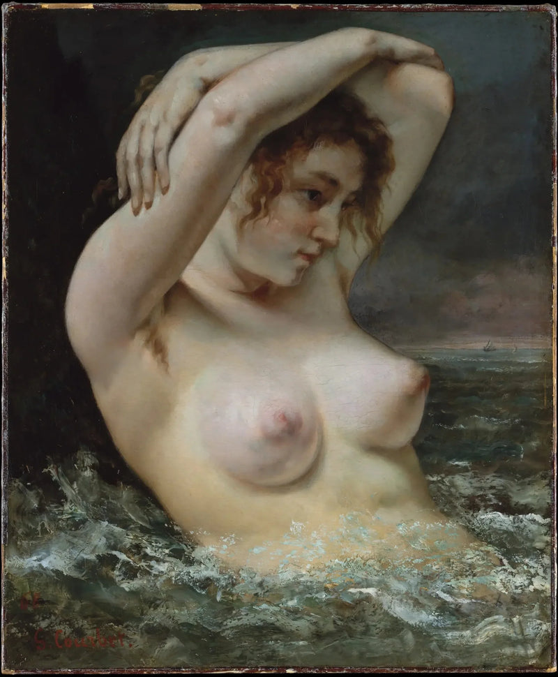 Kvinnan i vågorna - Gustave Courbet
