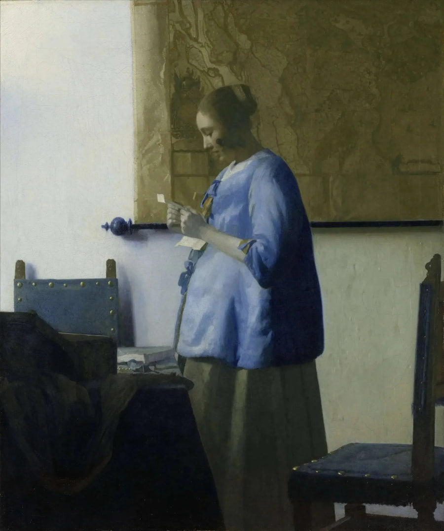 Kvinnan i blått som läser ett brev - Johannes Vermeer