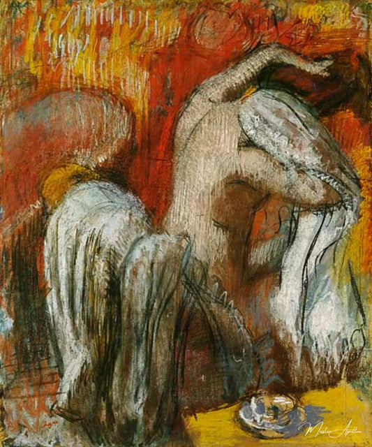 La femme qui se séchant - Edgar Degas - Reproductions de tableaux et peintures haut de gamme