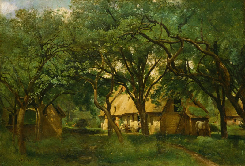Gården Toutain i Honfleur - Jean-Baptiste Camille Corot