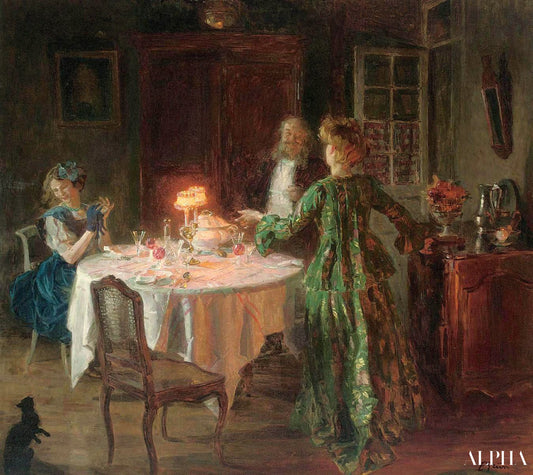 La fête du dîner - Jules Grün - Reproductions de tableaux et peintures haut de gamme