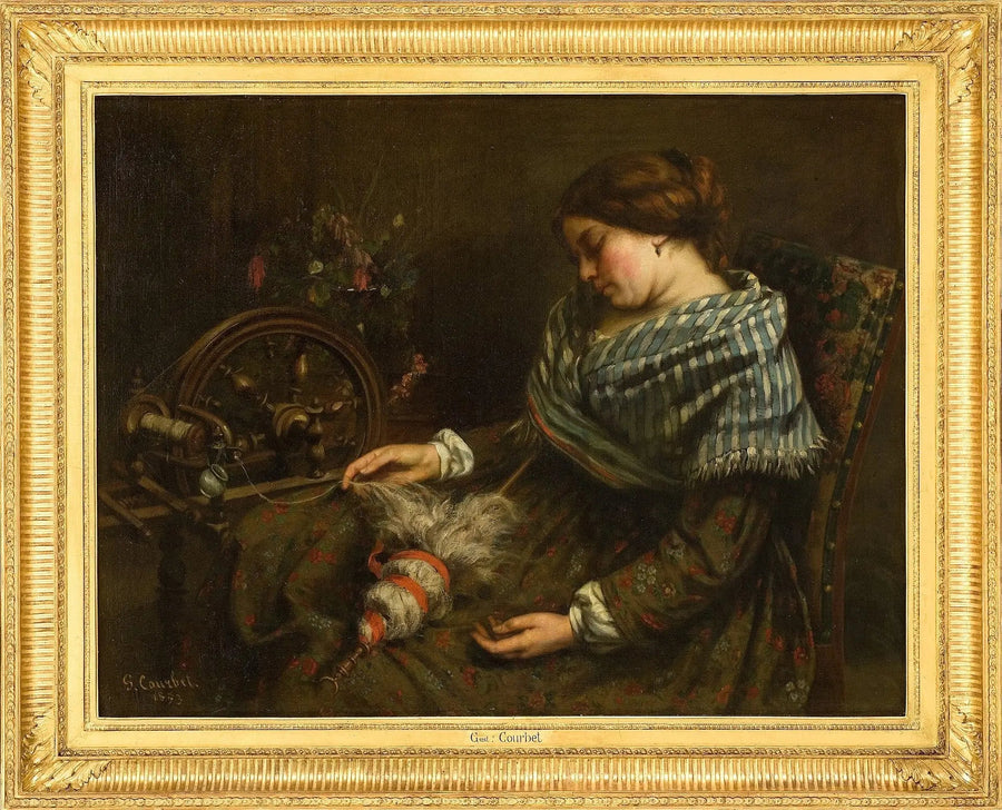 Den sovande spinnerskan - Gustave Courbet