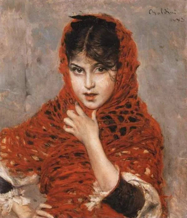 Flickan med den röda sjal - Giovanni Boldini