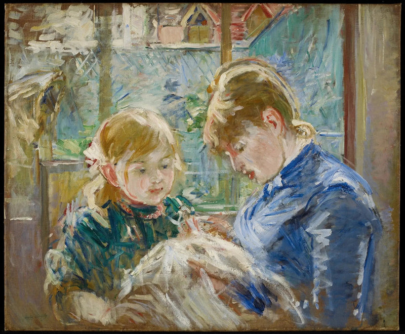 Konstnärens dotter, Julie, med sin barnflicka - Berthe Morisot