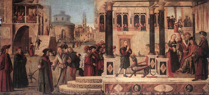 Kejsar Gordians dotter exorciserad av helige Triphun - Vittore Carpaccio