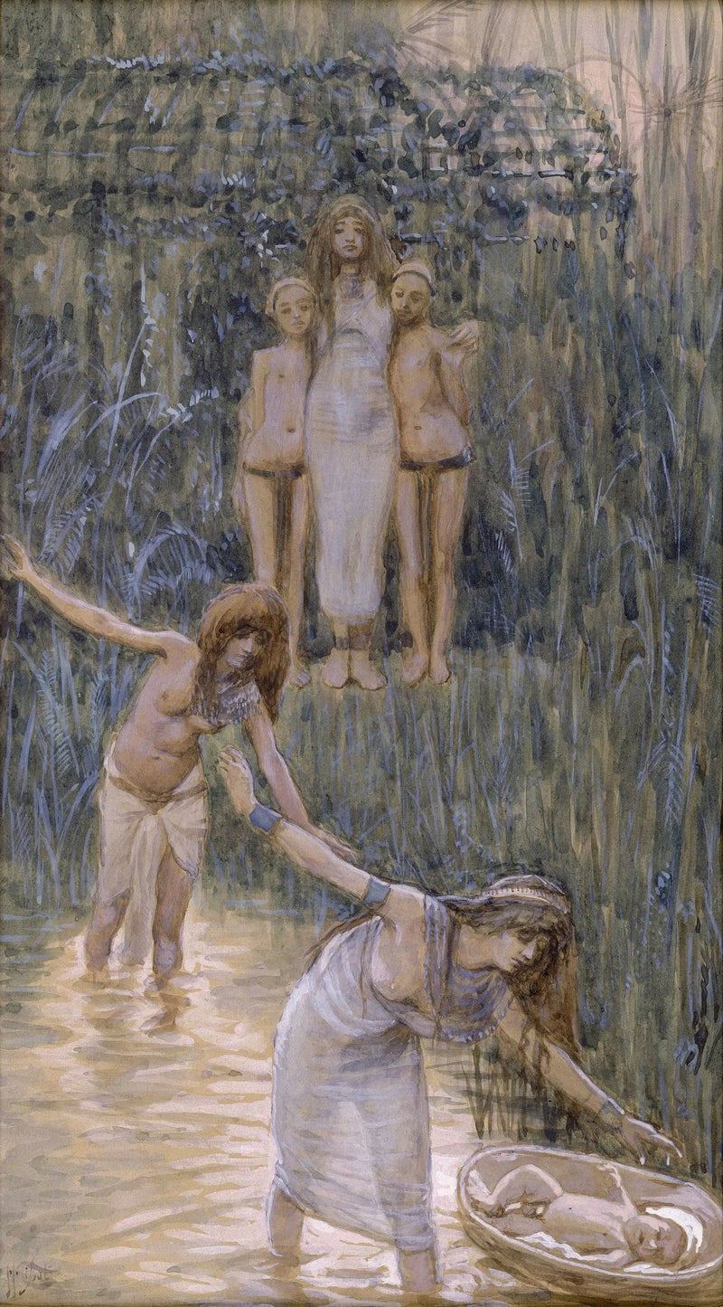 Faraos dotter hämtar Moses - James Tissot