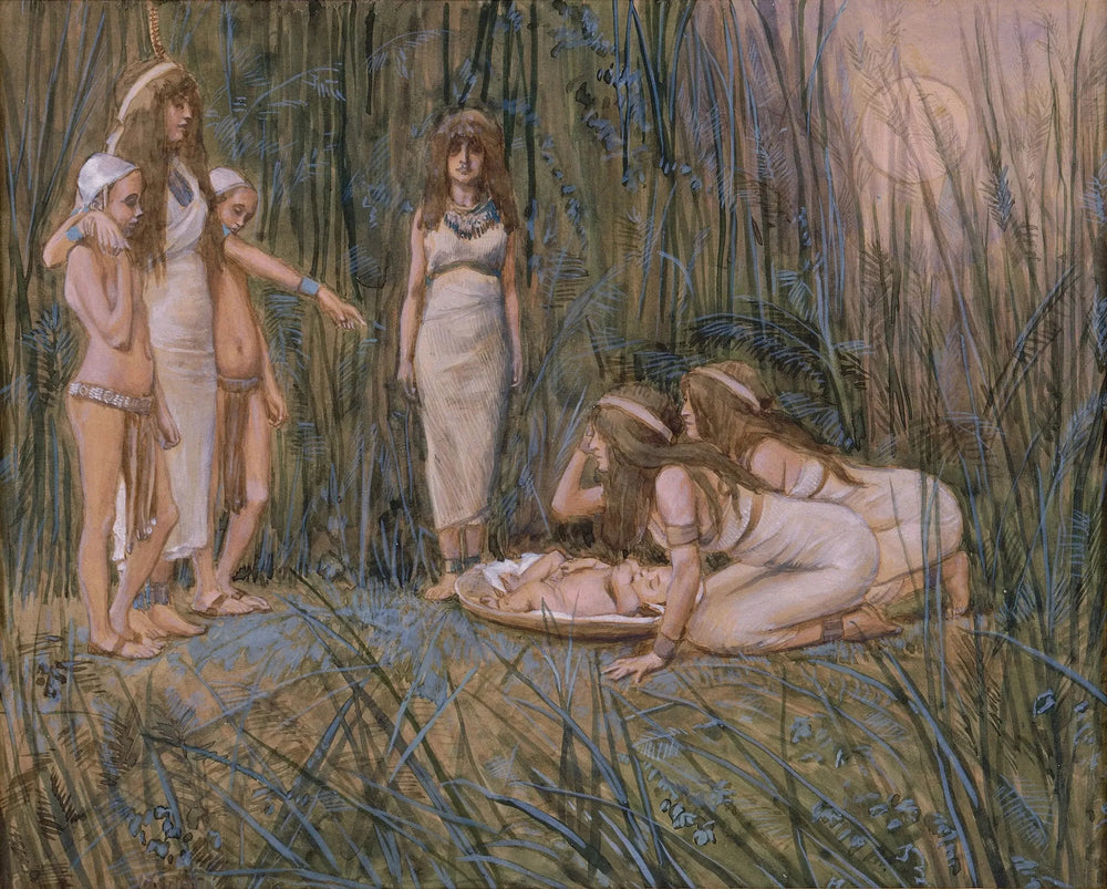 La fille du Pharaon reçoit la mère de Moïse - James Tissot image 1 copie peinte à la main à l’huile