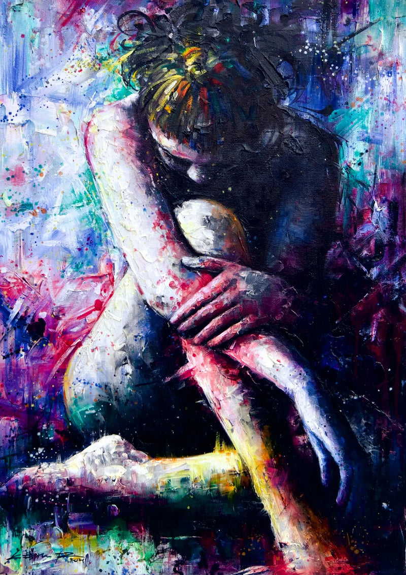 Den lila flickan | 50 x 70 cm