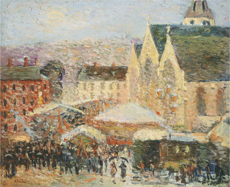Saint-Romain marknaden på Saint-Vivien platsen, Rouen - Robert Antoine Pinchon